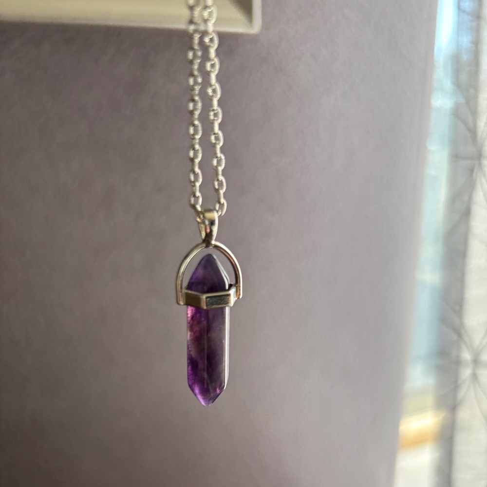 Vintage Hexagonal healing pendant and chain